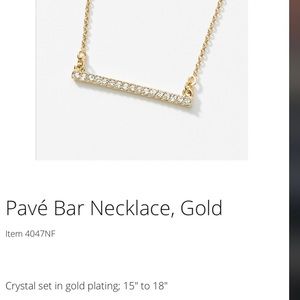 Pave Gold Bar Necklace- Swarovski Crystals